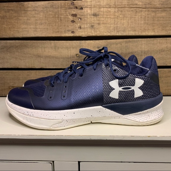 Under Armour Block City Volleyball Shoe Navy White Size 8 - Picture 7 of 13